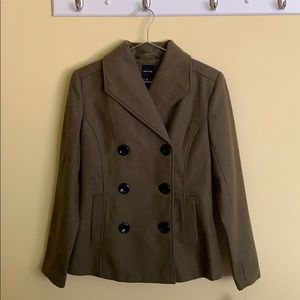 Olive green pea coat